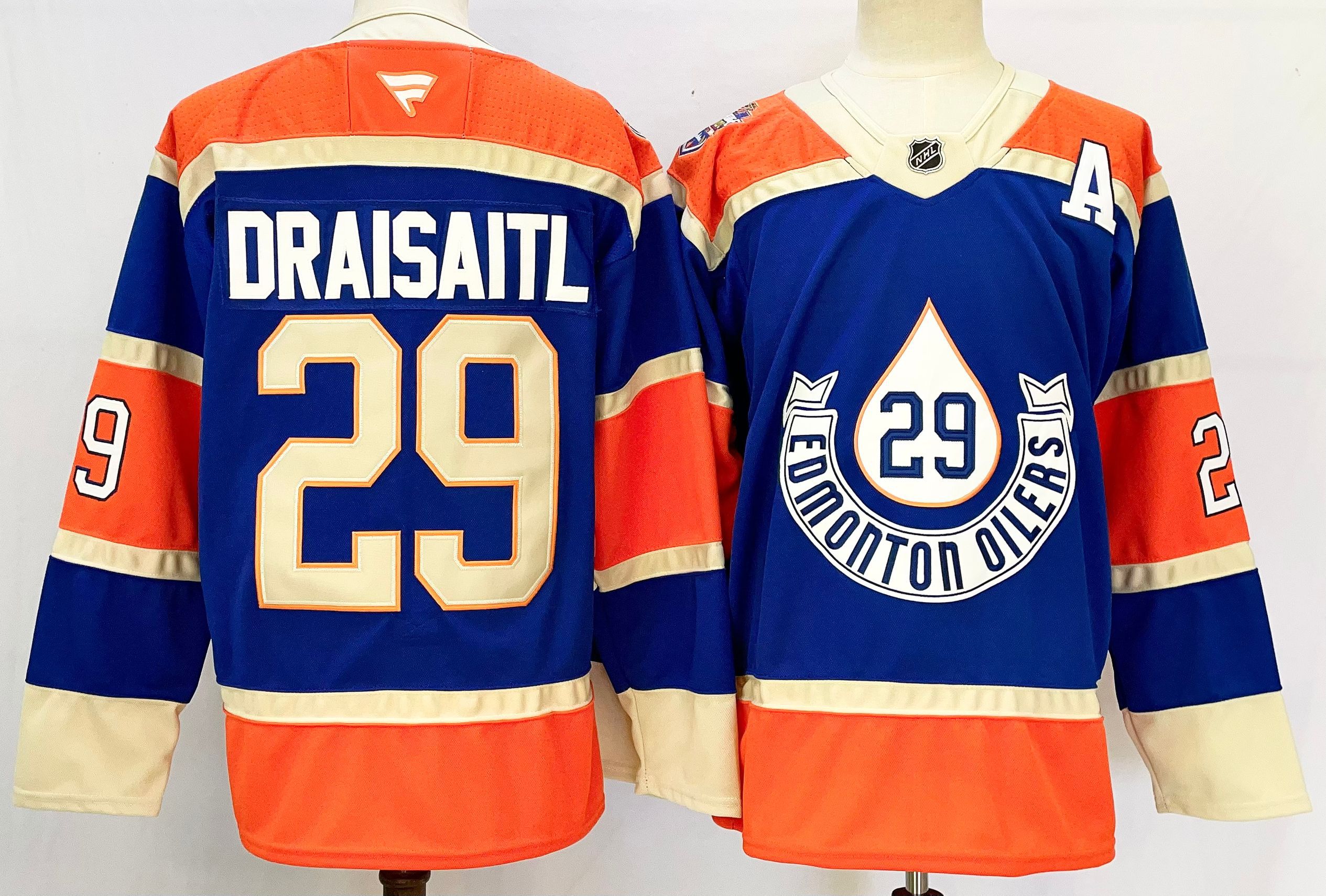 Men Edmonton Oilers #29 Draisaitl Blue 2025 Home Premier Player NHL Jersey